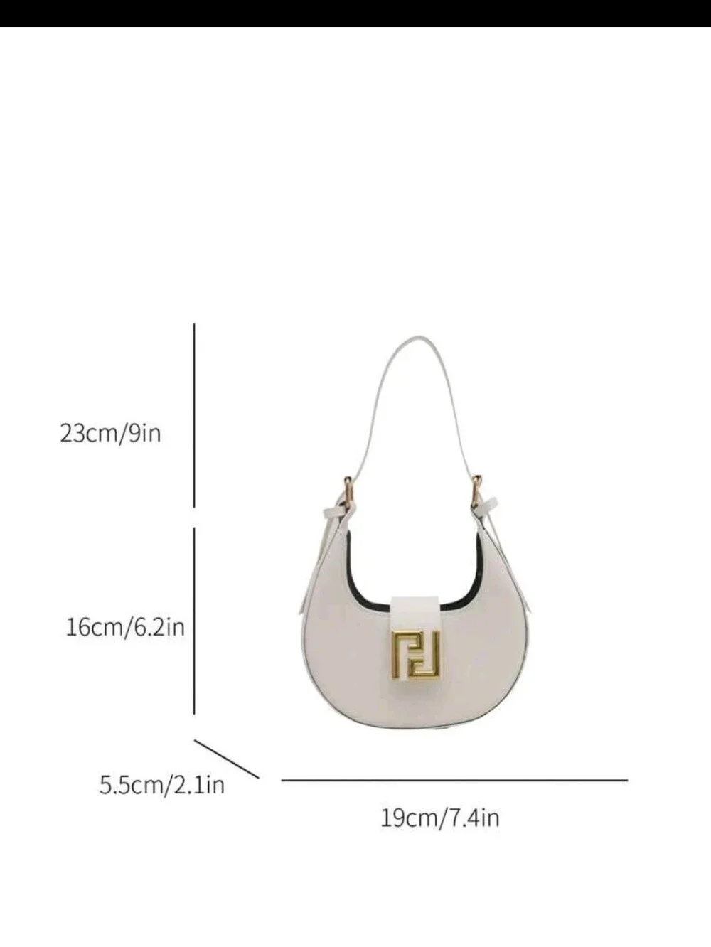 BRAND NEW ** Cream Crescent Shoulder Bag with Gold Accent